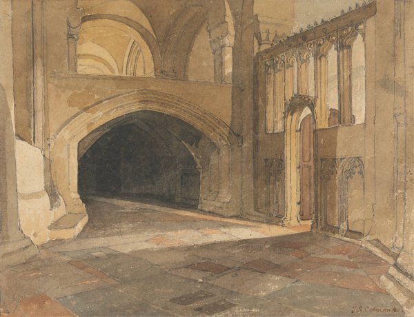 Main Product Photo of Norwich Cathedral; Entrance to Jesus Chapel  Painting by John Sell Cotman