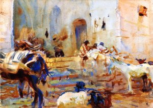 A Fonduk by John Singer Sargent Oil Painting