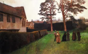 A Game of Bowls, Ightham Mote, Kent by John Singer Sargent Oil Painting