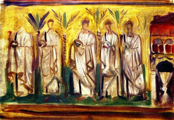 Main Product Photo of A Group of Five Male Saints Painting by John Singer Sargent