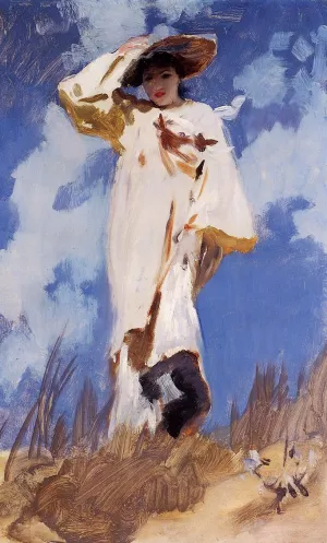 A Gust of Wind also known as Judith Gautier painting by John Singer Sargent