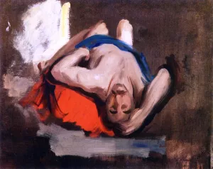 A Male Model Reclining on the Ground by John Singer Sargent - Oil Painting Reproduction