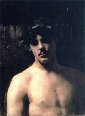 A Male Model with a Wreath of Laurel by John Singer Sargent Oil Painting