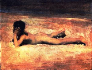 A Nude Boy on a Beach also known as Boy Lying on a Beach painting by John Singer Sargent
