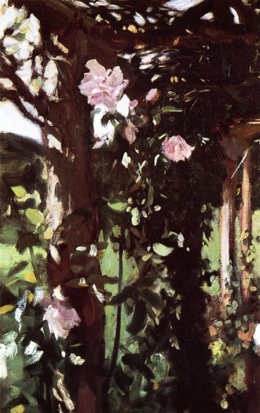 A Rose Trellis also known as Roses at Oxfordshire by John Singer Sargent - Hand-Painted Oil Painting Reproduction
