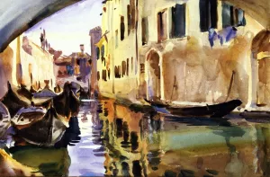 A Small Canal, Venice by John Singer Sargent - Oil Painting Reproduction