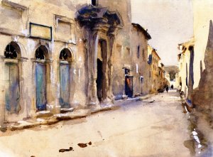 A Street also known as A Street in Avignon by John Singer Sargent Oil Painting