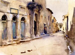 A Street also known as A Street in Avignon by John Singer Sargent - Oil Painting Reproduction