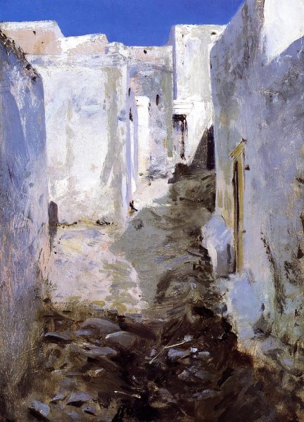 Main Product Photo of A Street in Algiers Painting by John Singer Sargent