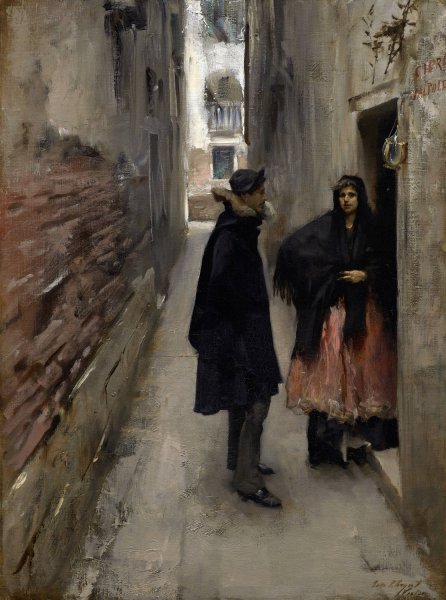 A Street In Venice  by John Singer Sargent - Hand-Painted Oil Painting Reproduction
