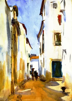A Street Scene, Spain by John Singer Sargent - Oil Painting Reproduction