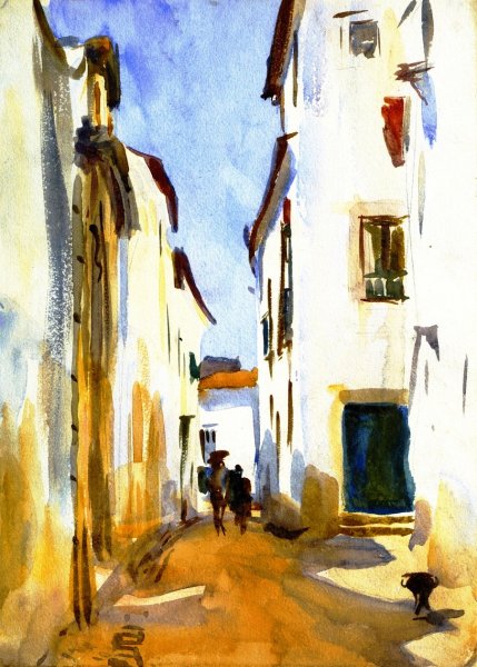 A Street Scene, Spain by John Singer Sargent - Hand-Painted Oil Painting Reproduction