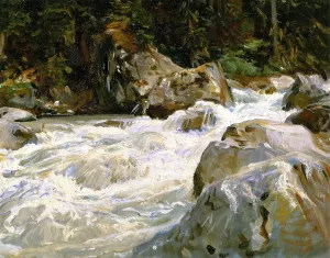 A Torrent in Norway by John Singer Sargent - Oil Painting Reproduction