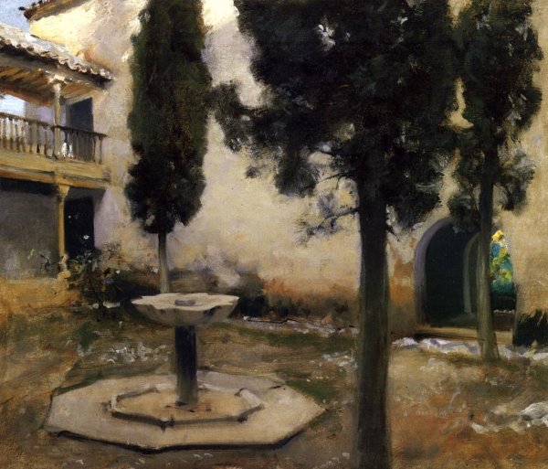Main Product Photo of Alhambra, Patio de la Reja Painting by John Singer Sargent