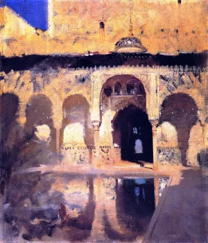 Alhambra, Patio de los Arrayanes by John Singer Sargent Oil Painting