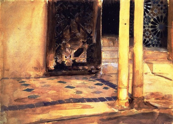 Alhambra, Patio de los Leones 2 by John Singer Sargent - Hand-Painted Oil Painting Reproduction