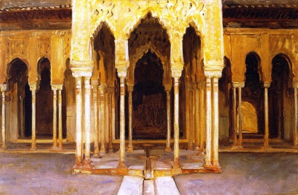Main Product Photo of Alhambra, Patio de los Leones Painting by John Singer Sargent