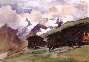 Alpine Huts by John Singer Sargent Oil Painting