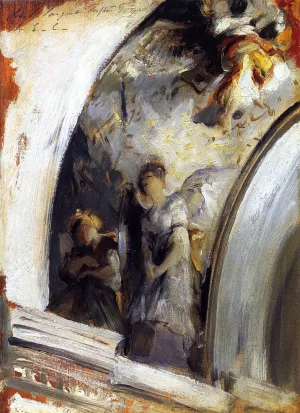 Angels in a Transept Study After Goya painting by John Singer Sargent
