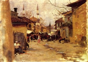 Arab Street Scene by John Singer Sargent Oil Painting