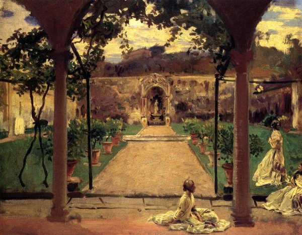 Main Product Photo of At Torre Galli: Ladies in a Garden Painting by John Singer Sargent
