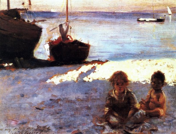 Main Product Photo of Beach at Capri Painting by John Singer Sargent