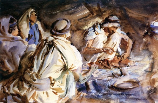 Main Product Photo of Bedouins in a Tent Painting by John Singer Sargent