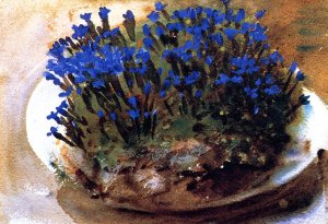 Blue Gentians by John Singer Sargent Oil Painting