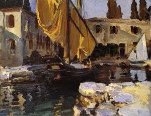 Boat with The Golden Sail, San Vigilio by John Singer Sargent Oil Painting