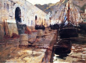 Boats in Harbor I by John Singer Sargent Oil Painting
