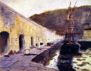 Boats in Harbor II by John Singer Sargent Oil Painting