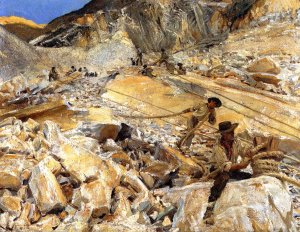 Bringing Down Marble from the Quarries to Carrara