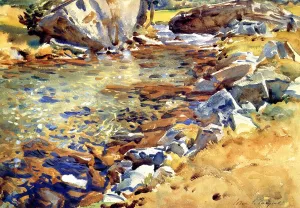 Brook Among the Rocks by John Singer Sargent - Oil Painting Reproduction