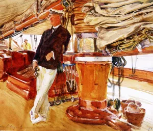Captain Herbert M. Sears on Deck of the Schooner Yacht Constellation by John Singer Sargent Oil Painting