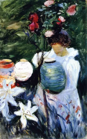 Carnation, Lily, Lily, Rose Study painting by John Singer Sargent