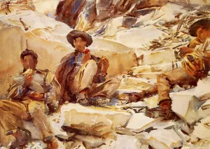 Carrara: Workmen painting by John Singer Sargent