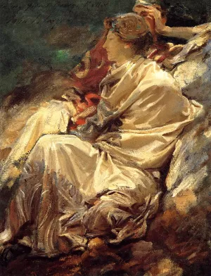 Cashmere Shawl by John Singer Sargent - Oil Painting Reproduction