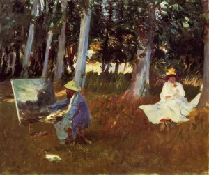 Claude Monet Painting by the Edge of the Woods by John Singer Sargent Oil Painting