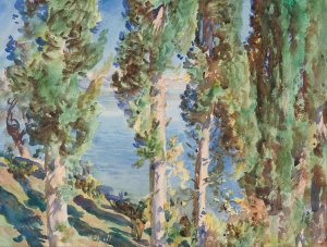 Corfu; Cypresses by John Singer Sargent Oil Painting