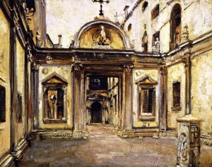Courtyard of the Scuola Grande di San Giovanni Evangelista by John Singer Sargent Oil Painting