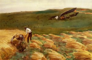 Crashed Aeroplane by John Singer Sargent Oil Painting