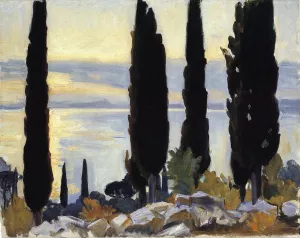 Cypress Trees at San Vigilio painting by John Singer Sargent