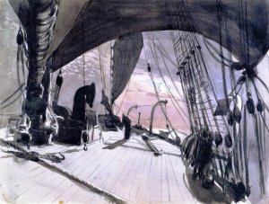 Deck of a Ship in Moonlight by John Singer Sargent Oil Painting