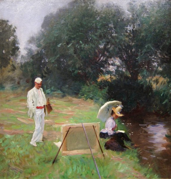 Main Product Photo of Dennis Miller Bunker Painting at Calcot  Painting by John Singer Sargent