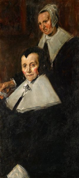 Detail of Two Figures from 'The Regentesses of the Old Men's Almshouse, Haarlem,'after Frans Hals by John Singer Sargent Oil Painting