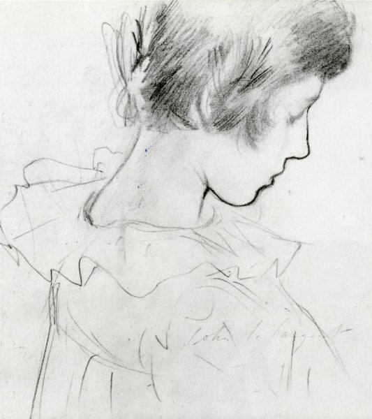 Dorothy Barnard also known as study for Carnation, Lily, Lily, Rose by John Singer Sargent - Hand-Painted Oil Painting Reproduction