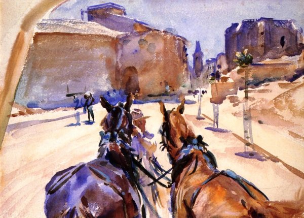 Main Product Photo of Driving in Spain Painting by John Singer Sargent