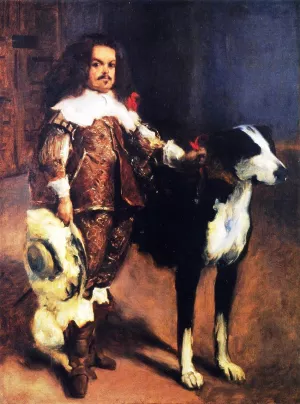 Dwarf with a Dog after Velazquez by John Singer Sargent - Oil Painting Reproduction