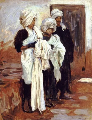 Egyptian Indigo Dyers - A Sketch by John Singer Sargent Oil Painting