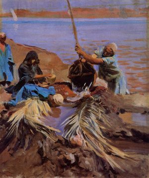Egyptians Raising Water from the Nile by John Singer Sargent Oil Painting